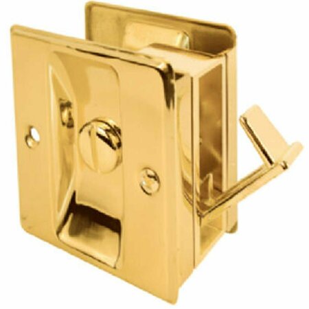 PRIME-LINE 161495 Polished Solid Brass- Pocket Door Privacy Lock 626325